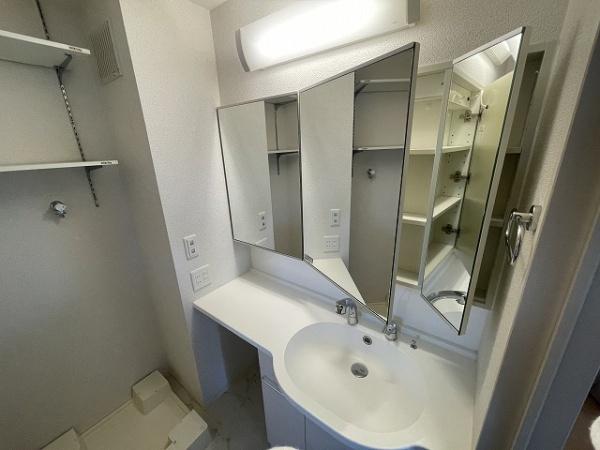 　洗面台・洗面所　大きな鏡のシャンプードレッサー！