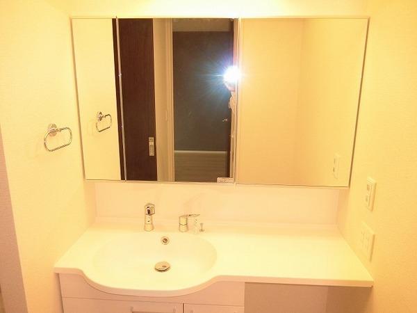 ラテールメイキラ　洗面台・洗面所　大きな鏡のシャンプードレッサー！